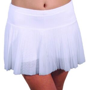 PEACHY TAN Mesh
Pleated Tennis Skirt, white